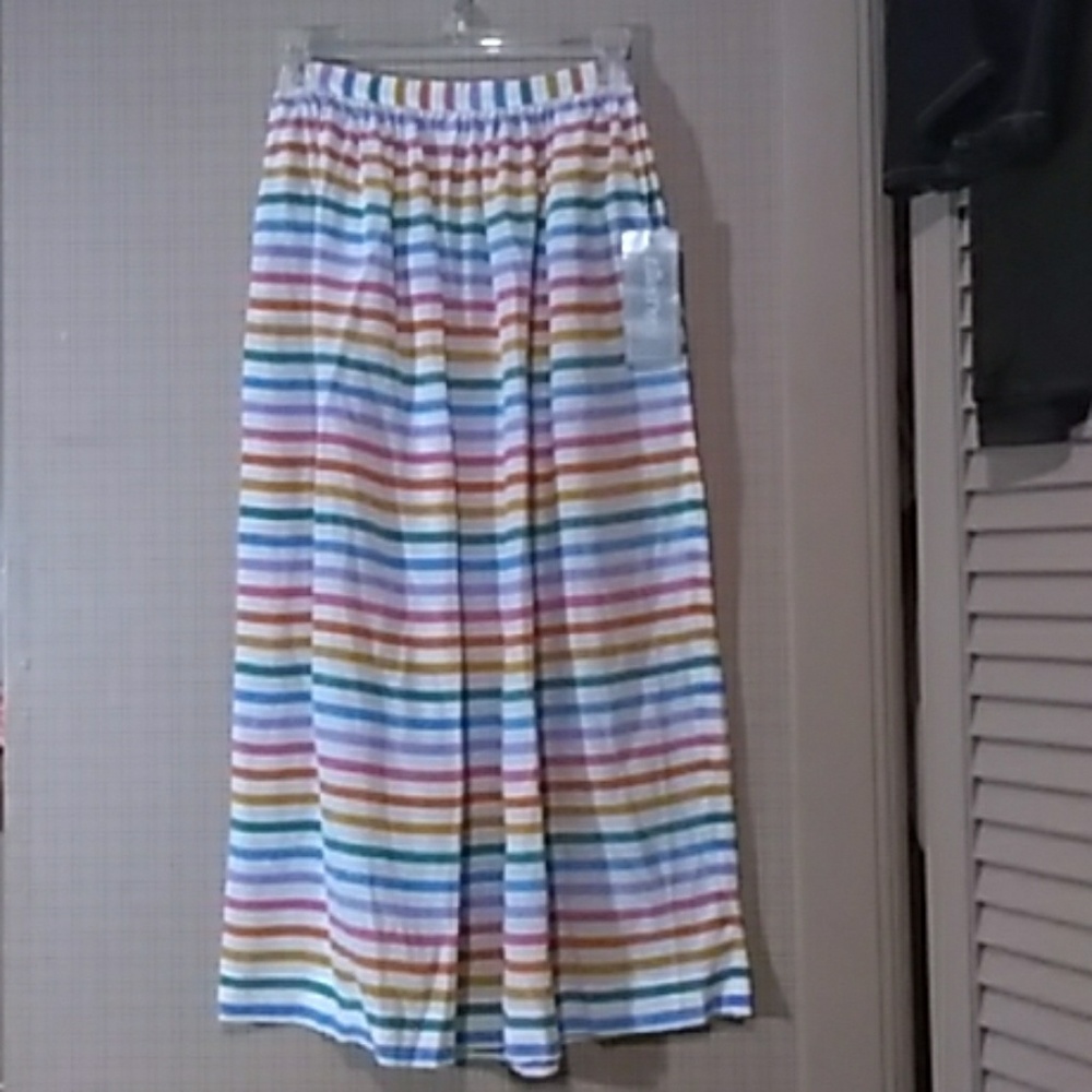 NWT 🌈 100% Silk Striped Maxi Skirt!
